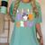 Kindergarten Boo Crew Spooky Kindergarten Halloween Teacher Women's Comfort Colors T-Shirt Chalky Mint
