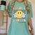 Kindergarten Teacher Team Hippie Smile Face Back To School Women's Comfort Colors T-Shirt Chalky Mint