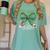One Lucky Teacher Coquette Bow St Patricks Day Teacher Women's Comfort Colors T-Shirt Chalky Mint