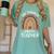 One Thankful Math Teacher Leopard Rainbow Thanksgiving Women's Comfort Colors T-Shirt Chalky Mint One Thankful Math Teacher Leopard Rainbow Thanksgiving Women's Comfort Colors T-Shirt Chalky Mint