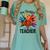 One Thankful Teacher Thanksgiving TurkeyCute Pencil Women's Comfort Colors T-Shirt Chalky Mint One Thankful Teacher Thanksgiving TurkeyCute Pencil Women's Comfort Colors T-Shirt Chalky Mint