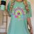 Rainbow I Believe In You Teacher Testing Day Women's Comfort Colors T-Shirt Chalky Mint