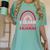 Rainbow Retro Homeschool Mom Teacher I Teach In My Pajamas Women's Comfort Colors T-Shirt Chalky Mint Rainbow Retro Homeschool Mom Teacher I Teach In My Pajamas Women's Comfort Colors T-Shirt Chalky Mint