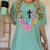 Lets Read Reading Teacher Back To School Literacy Pencil Bow Women's Comfort Colors T-Shirt Chalky Mint