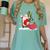 Santa Ugly Christmas Tree Lights Boston Terrier Dog Lover Women's Comfort Colors T-Shirt Chalky Mint