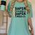 Super Teacher By Day Super Tired By Night Back To School Women's Comfort Colors T-Shirt Chalky Mint