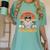 I Teach In My Pajamas Teacher Sunset Bear Retro Women's Comfort Colors T-Shirt Chalky Mint