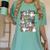 Teacher Library Ghost Reading Book Halloween Cat Women's Comfort Colors T-Shirt Chalky Mint
