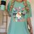 Trick Or Teach Groovy Teacher Halloween Retro Floral Ghost Women's Comfort Colors T-Shirt Chalky Mint