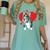 Valentine's Day Boston Terrier Heart Women's Comfort Colors T-Shirt Chalky Mint