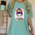 Witchy Teacher Halloween Messy Bun Teacher Bleached Women's Comfort Colors T-Shirt Chalky Mint
