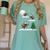Xmas Lighting Tree Santa Riding Boston Terrier Christmas Women's Comfort Colors T-Shirt Chalky Mint
