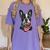 Boston Terrier American Flag Women's Comfort Colors T-Shirt Violet