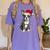 Boston Terrier Christmas Santa Hat Tree Lights Pajama Women's Comfort Colors T-Shirt Violet