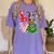 Boston Terrier Christmas Tree Lights Santa Dog Xmas For Men Women Kids Women's Comfort Colors T-Shirt Violet