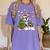 Boston Terrier Christmas Tree Lights Santa Hat Women's Comfort Colors T-Shirt Violet