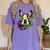 Boston Terrier In Day Of The Dead Sugar Skull Dog Women's Comfort Colors T-Shirt Violet