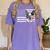 Boston Terrier Dog 4th Of July US American Flag Patriotic Women's Comfort Colors T-Shirt Violet
