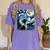 Boston Terrier Dog Art Van Gogh Starry Night Boston Terrier Women's Comfort Colors T-Shirt Violet