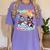 Boston Terrier Dog Christmas Snowman Winter Snow Women's Comfort Colors T-Shirt Violet