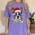 Boston Terrier Dog Santa Christmas Tree Lights Xmas Women's Comfort Colors T-Shirt Violet