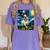 Boston Terrier Dog Starry Night Painting Women's Comfort Colors T-Shirt Violet