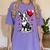 Boston Terrier Dog Valentine's Day Dog Owner Women's Comfort Colors T-Shirt Violet