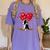 Boston Terrier Lover Heart Shape Boston Terrier Valentine Women's Comfort Colors T-Shirt Violet