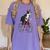 Boston Terrier Riding Bicycle Cute Bostie Biker Raglan Baseball Tee Women's Comfort Colors T-Shirt Violet