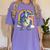Boston Terrier Riding Dinosaur T-Rex Boys Kids Rainbow Women's Comfort Colors T-Shirt Violet