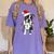 Boston Terrier Santa Christmas Lights Xmas Dog Lover Men Women Kids Women's Comfort Colors T-Shirt Violet