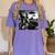 Boston Terrier Graphic Selfie With UFOs Weird Aliens Women's Comfort Colors T-Shirt Violet