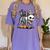 Boston Terrier Skeleton Mummy Witch Halloween Women's Comfort Colors T-Shirt Violet