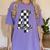 Checkered Fourth Grade Back To School Teachers Students Women's Comfort Colors T-Shirt Violet Checkered Fourth Grade Back To School Teachers Students Women's Comfort Colors T-Shirt Violet