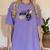 Cut Music Teacher Shirt With a Piano Keys Notes And Flowers Women's Comfort Colors T-Shirt Violet