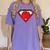 Cute Distressed Super Teacher Superhero Apple Shirt Women's Comfort Colors T-Shirt Violet