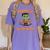 Cute Halloween Teacher Librarian Frankenstein Reading Books Women's Comfort Colors T-Shirt Violet
