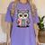 Cute Reading Owl Book Lover Teacher Librarian Bookworm Women's Comfort Colors T-Shirt Violet Cute Reading Owl Book Lover Teacher Librarian Bookworm Women's Comfort Colors T-Shirt Violet