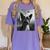 Dog Mom Dad Alien Selfie Boston Terrier UFO For Men Women Women's Comfort Colors T-Shirt Violet