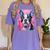 Dog Pink Boston Terrier Women's Comfort Colors T-Shirt Violet