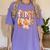 First Grade Fall Floral Coquette Bow Teachers Students Women's Comfort Colors T-Shirt Violet