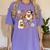 Ghost Reading Books Halloween Bow Spooky Teacher Student Women's Comfort Colors T-Shirt Violet