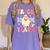 Groovy Teacher Halloween Retro Trick Or Teach Floral Ghost Women's Comfort Colors T-Shirt Violet Groovy Teacher Halloween Retro Trick Or Teach Floral Ghost Women's Comfort Colors T-Shirt Violet