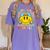Happy To See Your Face Hippie Smile Back To School Teachers Women's Comfort Colors T-Shirt Violet