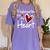 Kindergarten Has My Heart Buffalo Print Teacher Valentine Women's Comfort Colors T-Shirt Violet