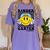 Kindergarten Teacher Hippie Smile Face Back School Women's Comfort Colors T-Shirt Violet Kindergarten Teacher Hippie Smile Face Back School Women's Comfort Colors T-Shirt Violet
