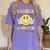 Kindergarten Teacher Team Hippie Smile Face Back To School Women's Comfort Colors T-Shirt Violet