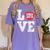 LOVE Kindergarten Teacher Student School Apple Women's Comfort Colors T-Shirt Violet LOVE Kindergarten Teacher Student School Apple Women's Comfort Colors T-Shirt Violet