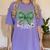 One Lucky Teacher Coquette Bow St Patricks Day Teacher Women's Comfort Colors T-Shirt Violet