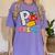 P Is For Pre-K Teacher Pencil Apple Back To School Women's Comfort Colors T-Shirt Violet
